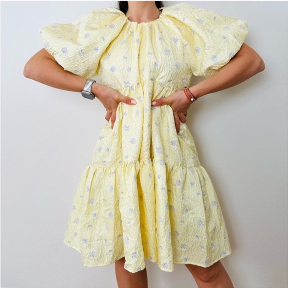 Elegant Yellow Floral Dress